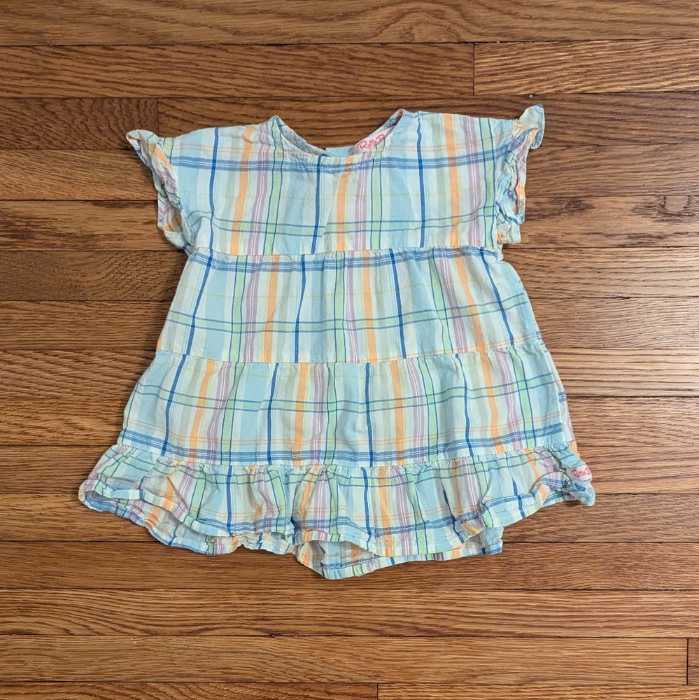 Colorful Plaid RuffleButt Dress